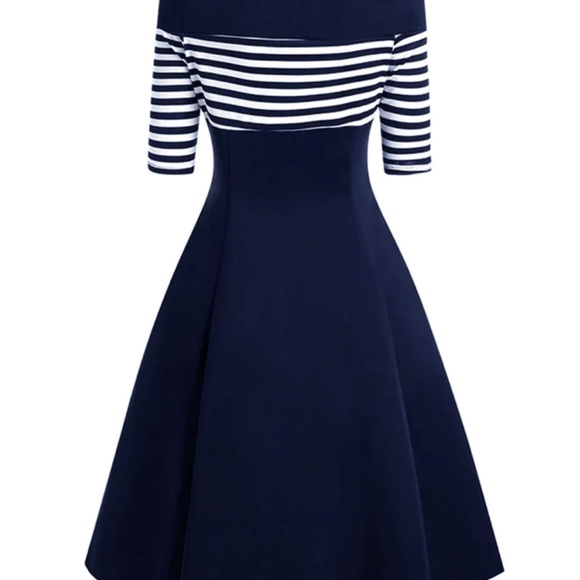 Retro 50s Navy dress - Picture 4 of 4